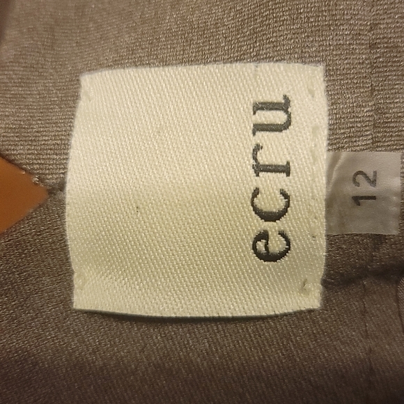 NWOT ECRU Cotton Zip/Button Closure 2 Faux Patch Pockets Sz 12 Sadalwood Color - Picture 6 of 8